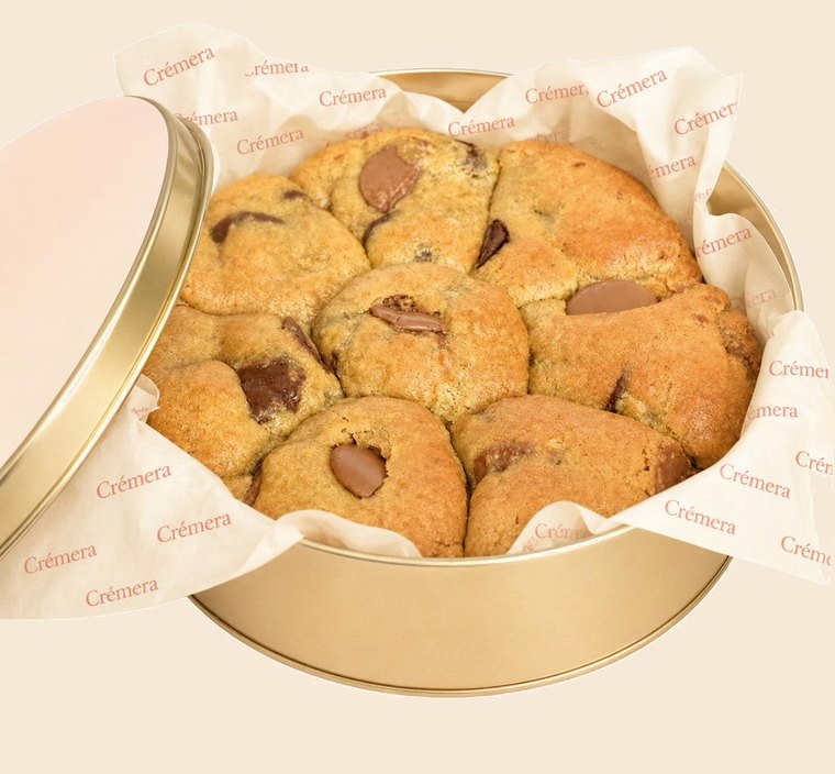 Crémera cookie tin, top view